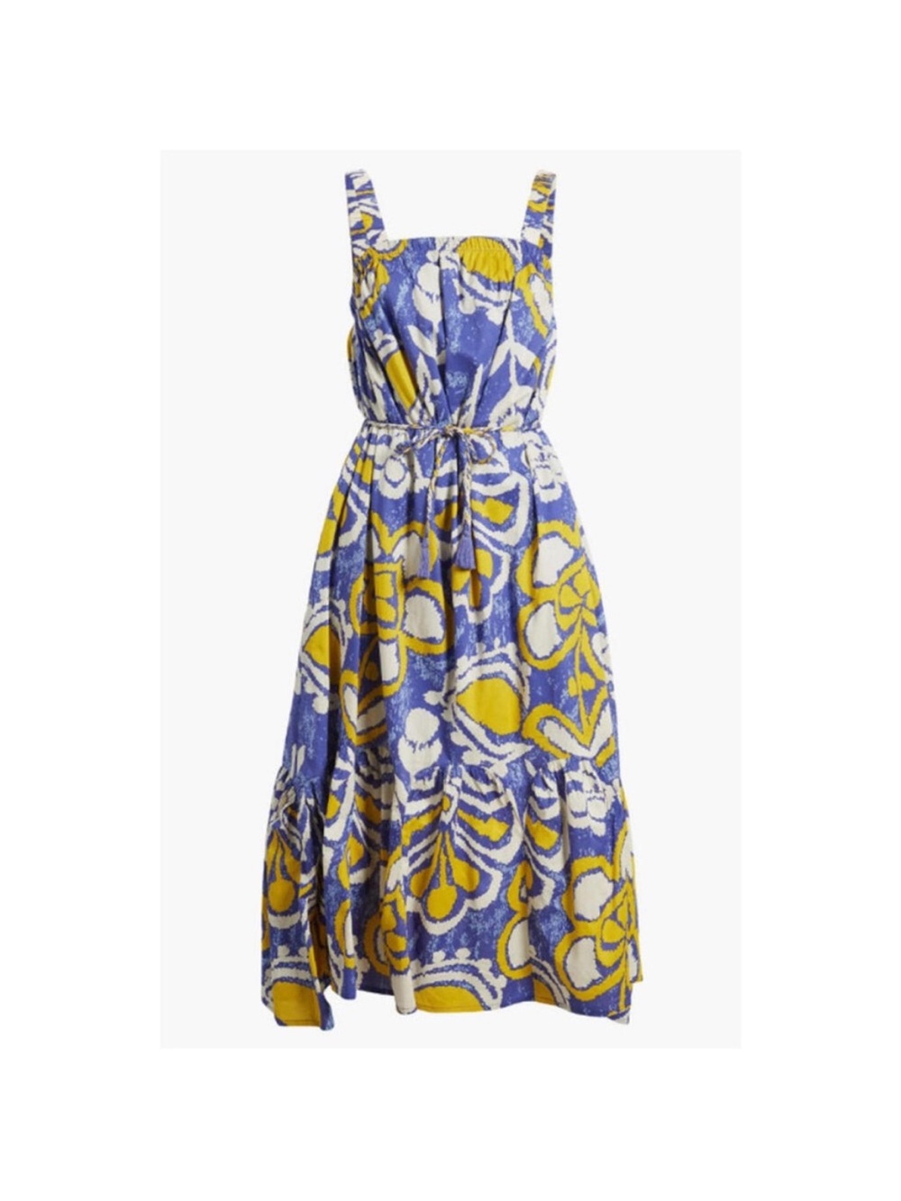 NWOT Cleobella Blue and Yellow Floral Midi Sundress